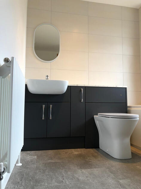 Bathroom renovation with bathroom furniture and Rak back to wall pan Aston Bampton witney